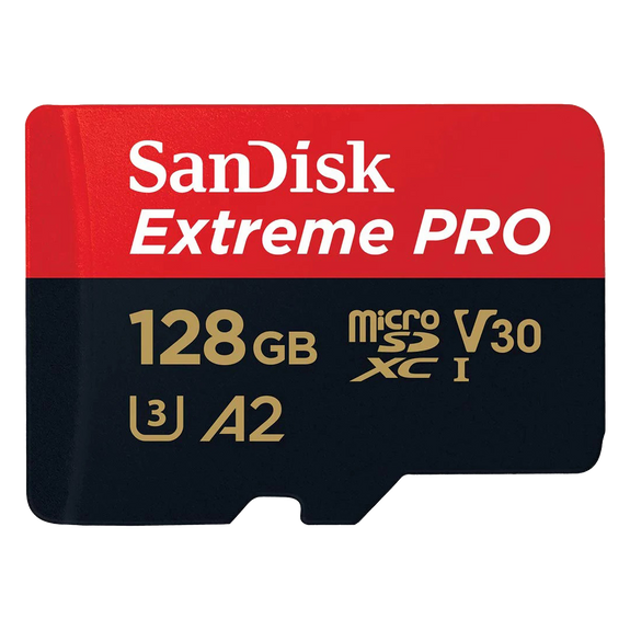 SanDisk Extreme Pro 128GB Compatible with IZI Drones & IZI Cameras, microSDXC UHS-I, V30, 200MB/s Read, 90MB/s.