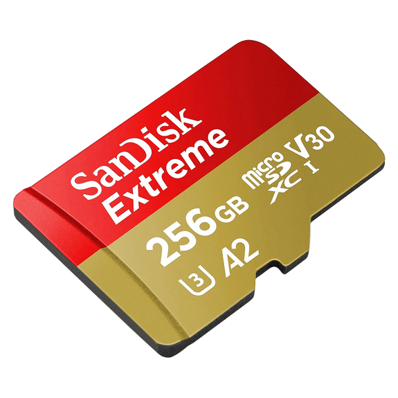SanDisk Extreme 256GB Compatible with IZI Drones & IZI Cameras, microSDXC UHS-I, V30, 190MB/s Read, 130MB/s.