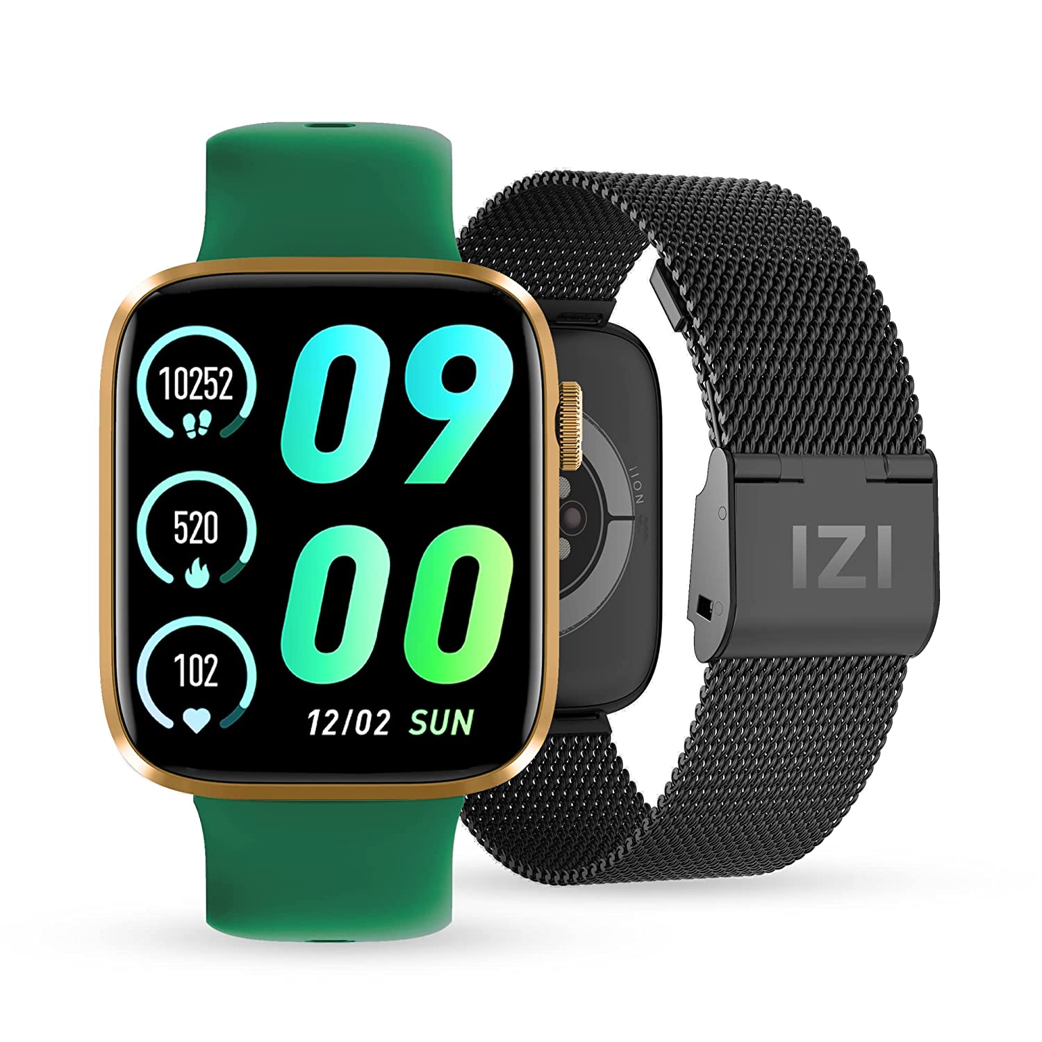 IZI Smart Pro 1.92" Smart Watch, Bluetooth Calling, AI Voice Assistant, Functional Crown, Multi Sports Mode, Activity Tracker, ECG, SPO2, BP, IP68, 500+ WatchFaces, 5 Days Battery, 2 Premium  - IZI