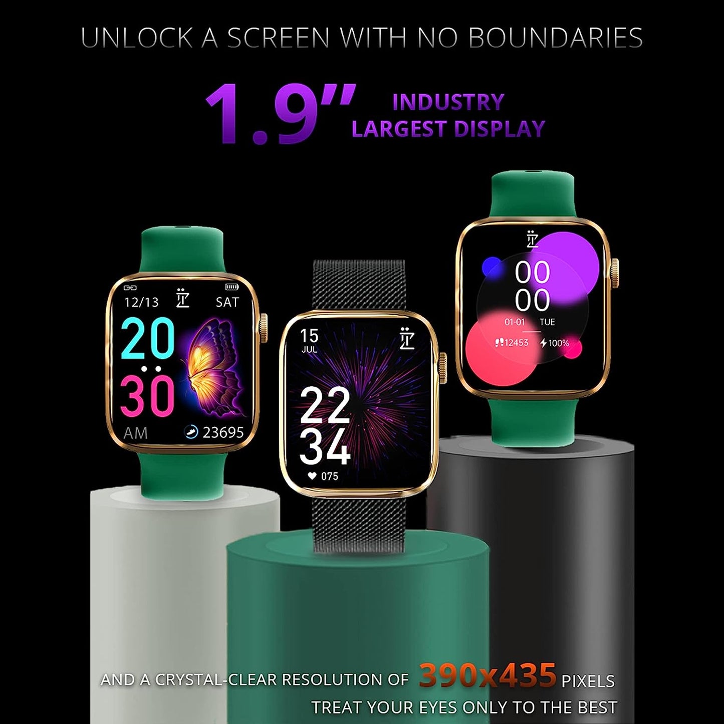 IZI Smart Pro 1.92" Smart Watch, Bluetooth Calling, AI Voice Assistant, Functional Crown, Multi Sports Mode, Activity Tracker, ECG, SPO2, BP, IP68, 500+ WatchFaces, 5 Days Battery, 2 Premium  - IZI
