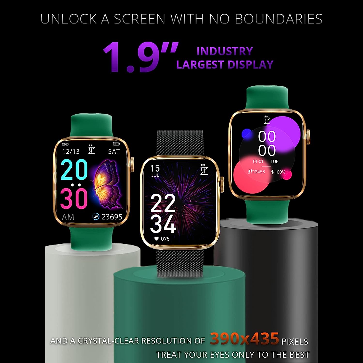 IZI Smart Pro 1.92" Smart Watch, Bluetooth Calling, AI Voice Assistant, Functional Crown, Multi Sports Mode, Activity Tracker, ECG, SPO2, BP, IP68, 500+ WatchFaces, 5 Days Battery, 2 Premium  - IZI