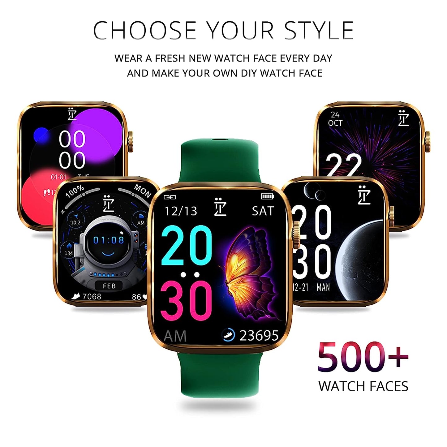 IZI Smart Pro 1.92" Smart Watch, Bluetooth Calling, AI Voice Assistant, Functional Crown, Multi Sports Mode, Activity Tracker, ECG, SPO2, BP, IP68, 500+ WatchFaces, 5 Days Battery, 2 Premium  - IZI
