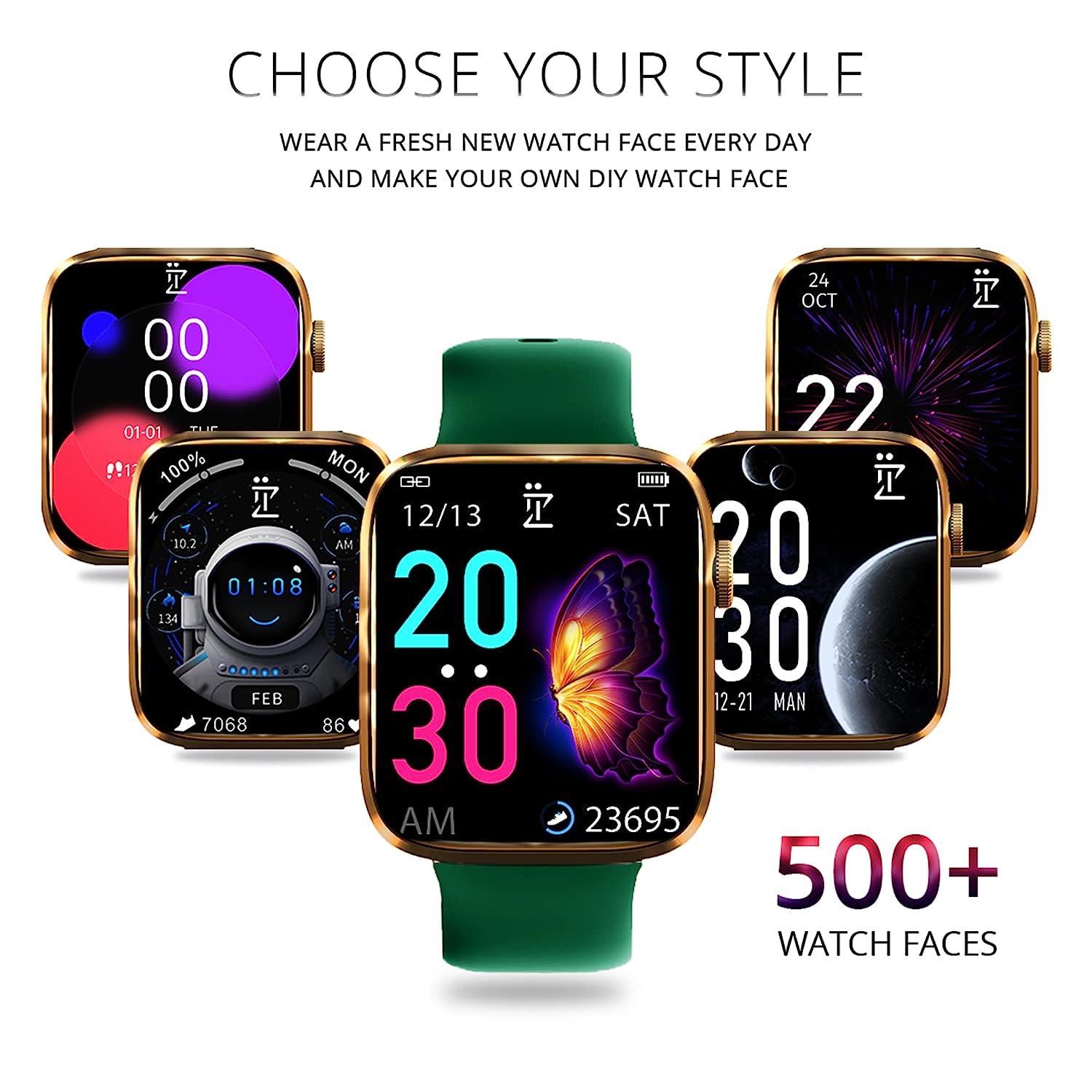 IZI Smart Pro 1.92" Smart Watch, Bluetooth Calling, AI Voice Assistant, Functional Crown, Multi Sports Mode, Activity Tracker, ECG, SPO2, BP, IP68, 500+ WatchFaces, 5 Days Battery, 2 Premium  - IZI