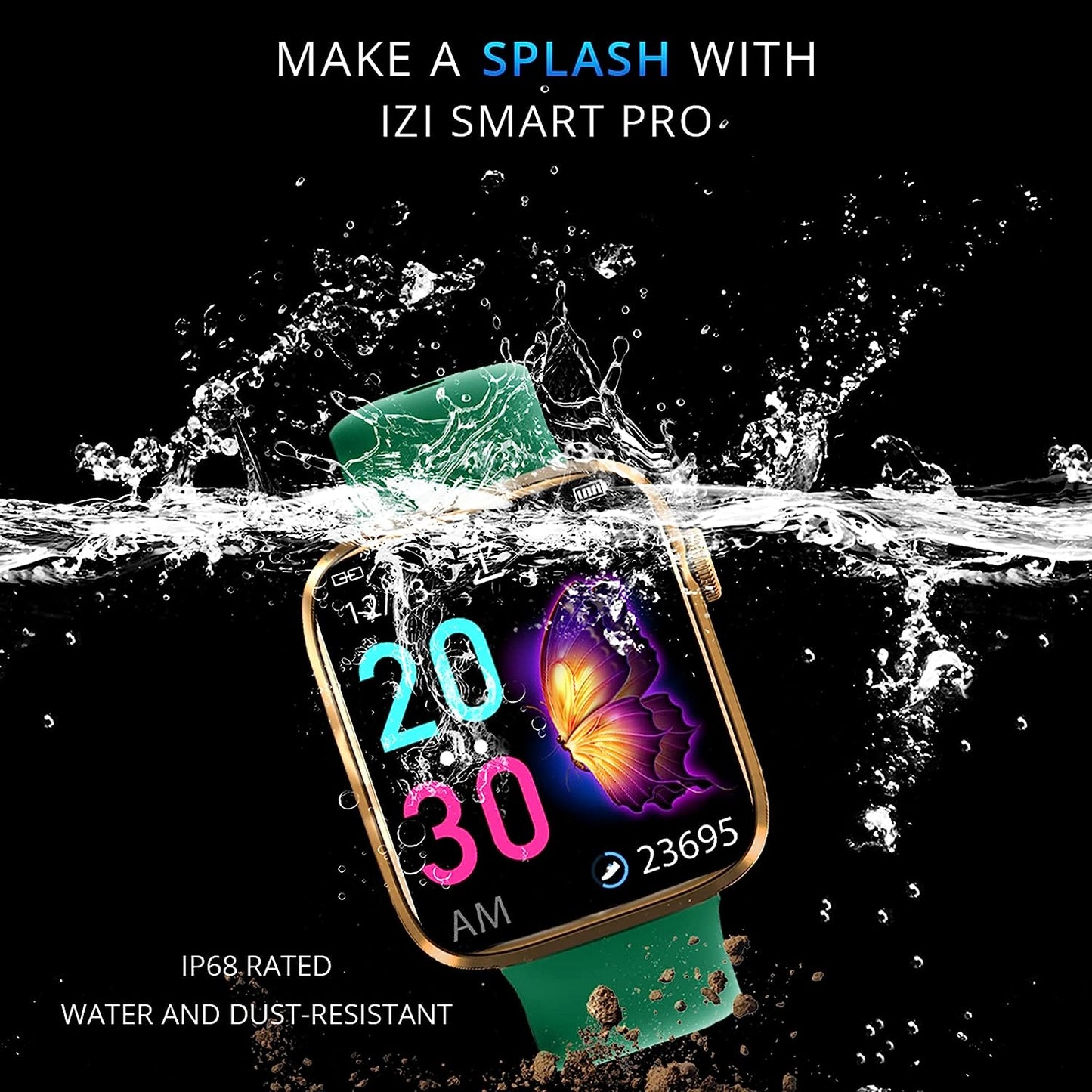 IZI Smart Pro 1.92" Smart Watch, Bluetooth Calling, AI Voice Assistant, Functional Crown, Multi Sports Mode, Activity Tracker, ECG, SPO2, BP, IP68, 500+ WatchFaces, 5 Days Battery, 2 Premium - IZI