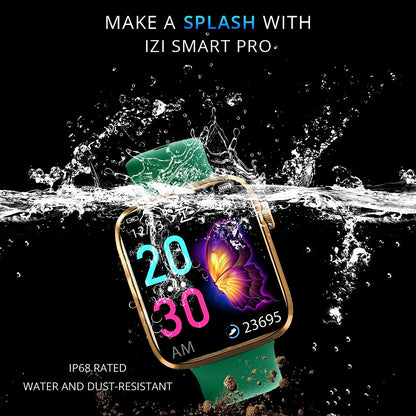 IZI Smart Pro 1.92" Smart Watch, Bluetooth Calling, AI Voice Assistant, Functional Crown, Multi Sports Mode, Activity Tracker, ECG, SPO2, BP, IP68, 500+ WatchFaces, 5 Days Battery, 2 Premium  - IZI