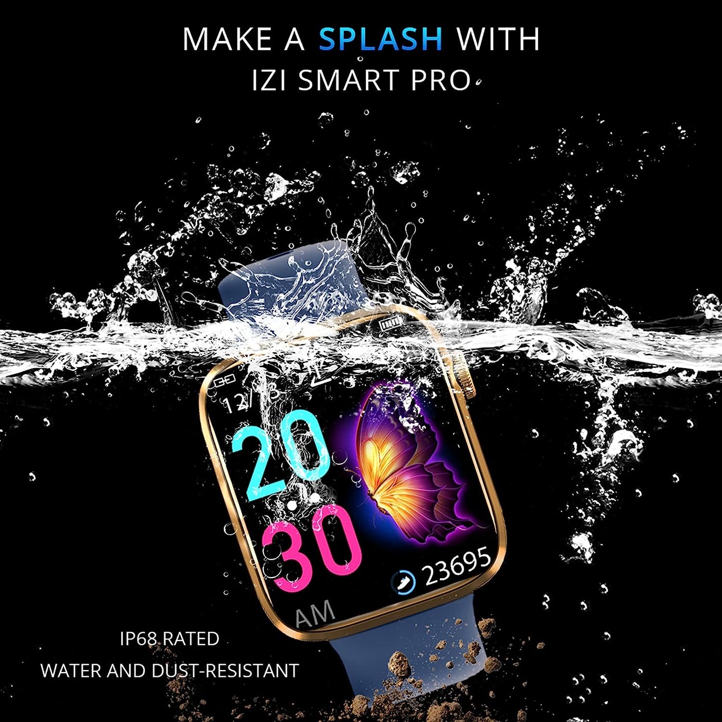 IZI Smart Pro 1.92" Retina Display Smart Watch for Men, Bluetooth Calling,550 NITS, AI Voice Assistant, Sports mode, Health Activity Tracker, 500+ Watch Faces, 5 Days Battery, 2 Premium Strap - IZI
