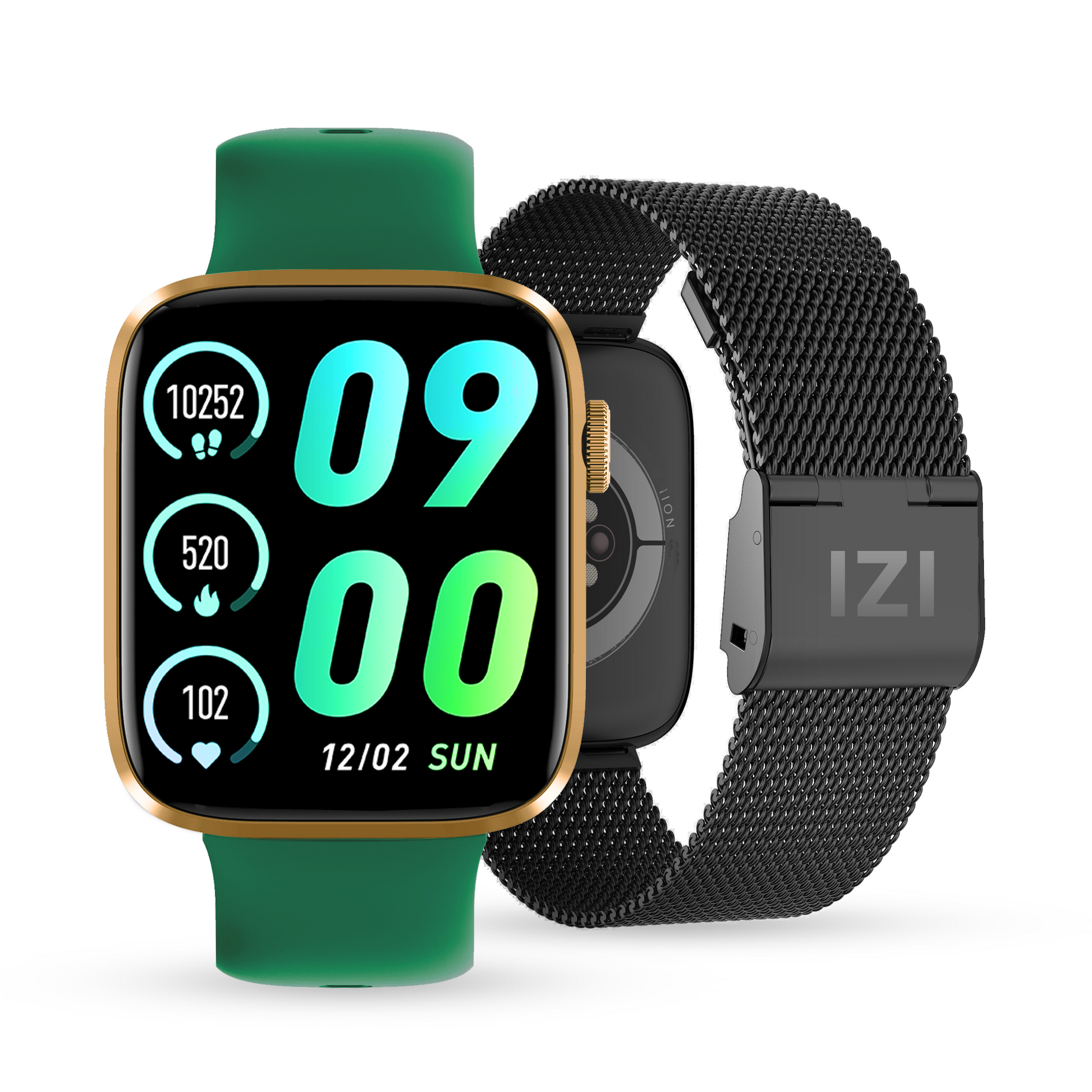 IZI Smart Pro 1.92"Retina Display Bluetooth Calling SmartWatch, Always on Display, AI Voice Assistant, Activity Tracker, ECG, SPO2, BP, 500+ WatchFaces, 5 Days Battery, 2 Premium Straps - IZI