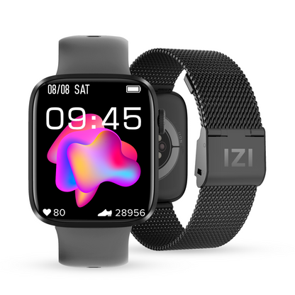 IZI Smart Pro 1.92"Retina Display Bluetooth Calling SmartWatch, Always on Display, AI Voice Assistant, Activity Tracker, ECG, SPO2, BP, 500+ WatchFaces, 5 Days Battery, 2 Premium Straps - IZI