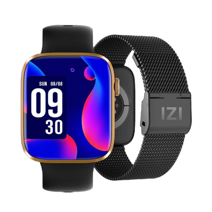 IZI Smart Pro 1.92"Retina Display Bluetooth Calling SmartWatch, Always on Display, AI Voice Assistant, Activity Tracker, ECG, SPO2, BP, 500+ WatchFaces, 5 Days Battery, 2 Premium Straps - IZI
