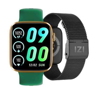 IZI Smart Pro 1.92" Smart Watch, Bluetooth Calling, AI Voice Assistant, Functional Crown, Multi Sports Mode, Activity Tracker, ECG, SPO2, BP, IP68, 500+ WatchFaces, 5 Days Battery, 2 Premium  - IZI