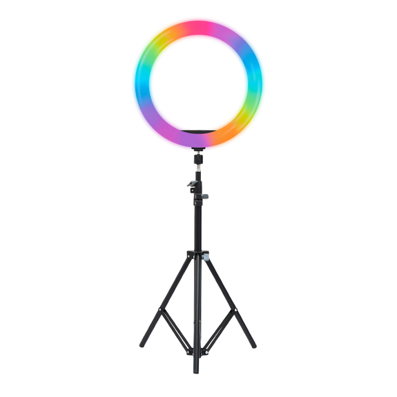 IZI LIGHT 16" RGB Ring Light with 7ft tripod stand, 10 Dual & 15 RGB Colour Mode, Button Control & Phone Holder with 360 degree Rotatable