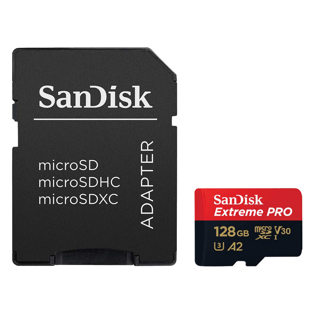 SanDisk Extreme Pro 128GB microSDXC - 200MB/s, V30, UHS-I - IZI