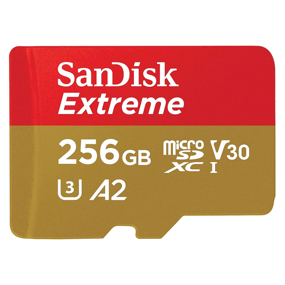 IZI SanDisk Extreme 256GB microSDXC UHS-I, V30, 190MB/s Read, 130MB/s Write, Memory Card for 4K Video on Smartphones, Action Cams and Drones