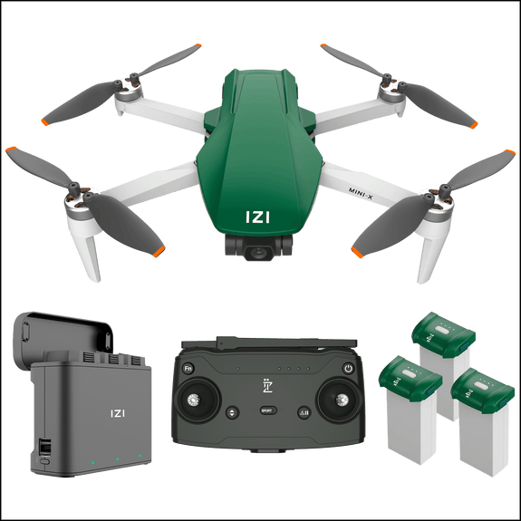 IZI Mini X Nano Fly More Combo 4K Camera Drone UHD 20MP Sony CMOS, 4KM Live Video, 93-min Flight Time, GPS, 3-Axis Gimbal, 10+ Flight Modes, 3 x Smart Battery, Fast Tri-Charger, Under 249g UAV - 1 Year Warranty