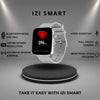 IZI Smart Calling Fitness Smartwatch | Ultra 3D Full Touch HD | Health Suite and Sports Tracking Mode | AI Voice Assistant | 200+ Watch Faces (Square + Grey Silicone) - IZI
