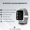 IZI Smart Calling Fitness Smartwatch | Ultra 3D Full Touch HD | Health Suite and Sports Tracking Mode | AI Voice Assistant | 200+ Watch Faces (Square + Grey Metal)