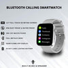 IZI Smart Calling Fitness Smartwatch | Ultra 3D Full Touch HD | Health Suite and Sports Tracking Mode | AI Voice Assistant | 200+ Watch Faces (Square + Grey Silicone) - IZI