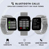 IZI Smart Calling Fitness Smartwatch | Ultra 3D Full Touch HD | Health Suite and Sports Tracking Mode | AI Voice Assistant | 200+ Watch Faces (Square + Grey Silicone) - IZI