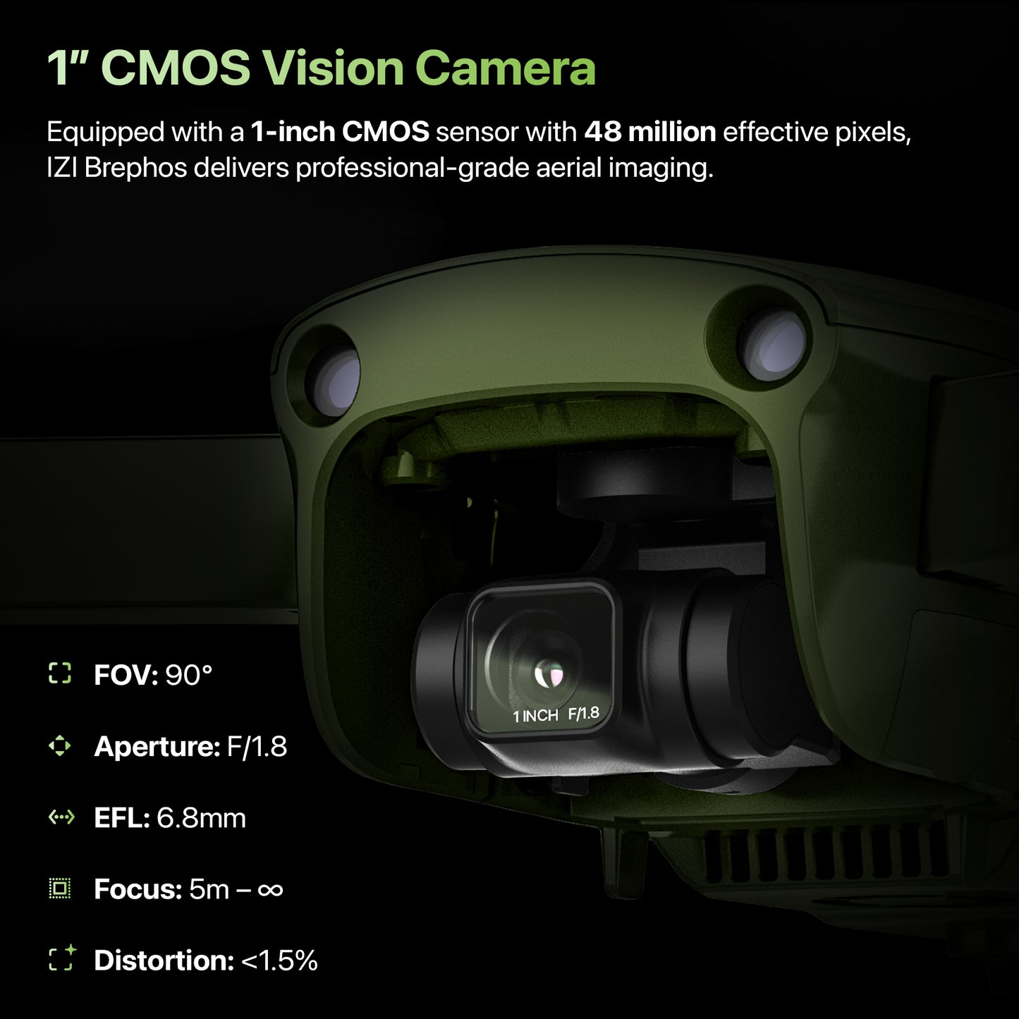 IZI Brephos Micro Drone – 4K60fps Professional Drone with 1” CMOS 48MP Camera, NightSight Ultra, 6X Zoom, Omni Obstacle Avoidance, 53min Flight, 24Km Range, HDR 2.0, 3-Axis Gimbal