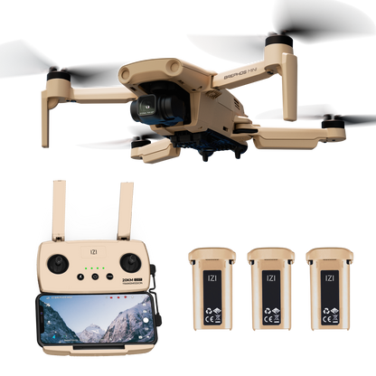 IZI Brephos Fly More Combo Mini Drone – Premium Drone with Camera 4K Professional, 48MP Imaging, Starlight Vision, 3-Axis Stabilizer, 3000mAh Long Flight, <249g Featherweight, 20km Range