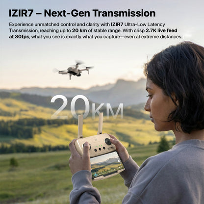 IZI Brephos Mini Drone With 4K Camera, 48MP Imaging, Starlight Vision, 3-Axis Stabilizer, 3000mAh Long Flight, <249g Featherweight, 20km Range