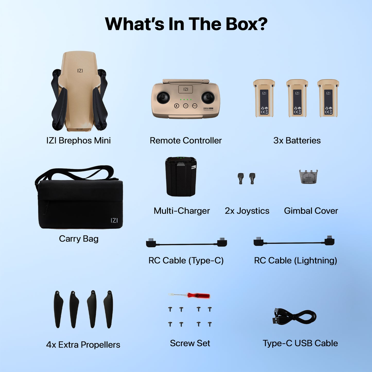 IZI Brephos Fly More Combo Mini Drone – Premium Drone with Camera 4K Professional, 48MP Imaging, Starlight Vision, 3-Axis Stabilizer, 3000mAh Long Flight, <249g Featherweight, 20km Range
