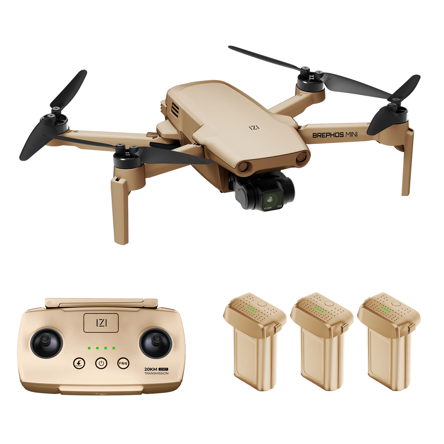 IZI Brephos Fly More Combo Mini Drone – Premium Drone with Camera 4K Professional, 48MP Imaging, Starlight Vision, 3-Axis Stabilizer, 3000mAh Long Flight, <249g Featherweight, 20km Range