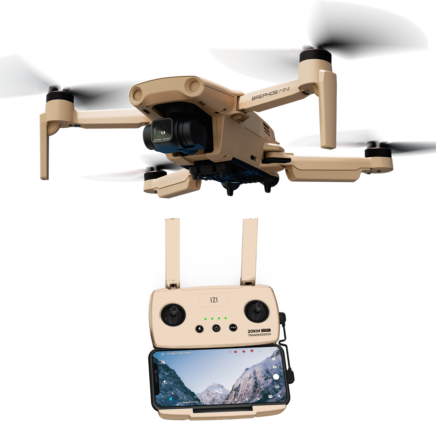 IZI Brephos Mini Drone With 4K Camera, 48MP Imaging, Starlight Vision, 3-Axis Stabilizer, 3000mAh Long Flight, <249g Featherweight, 20km Range
