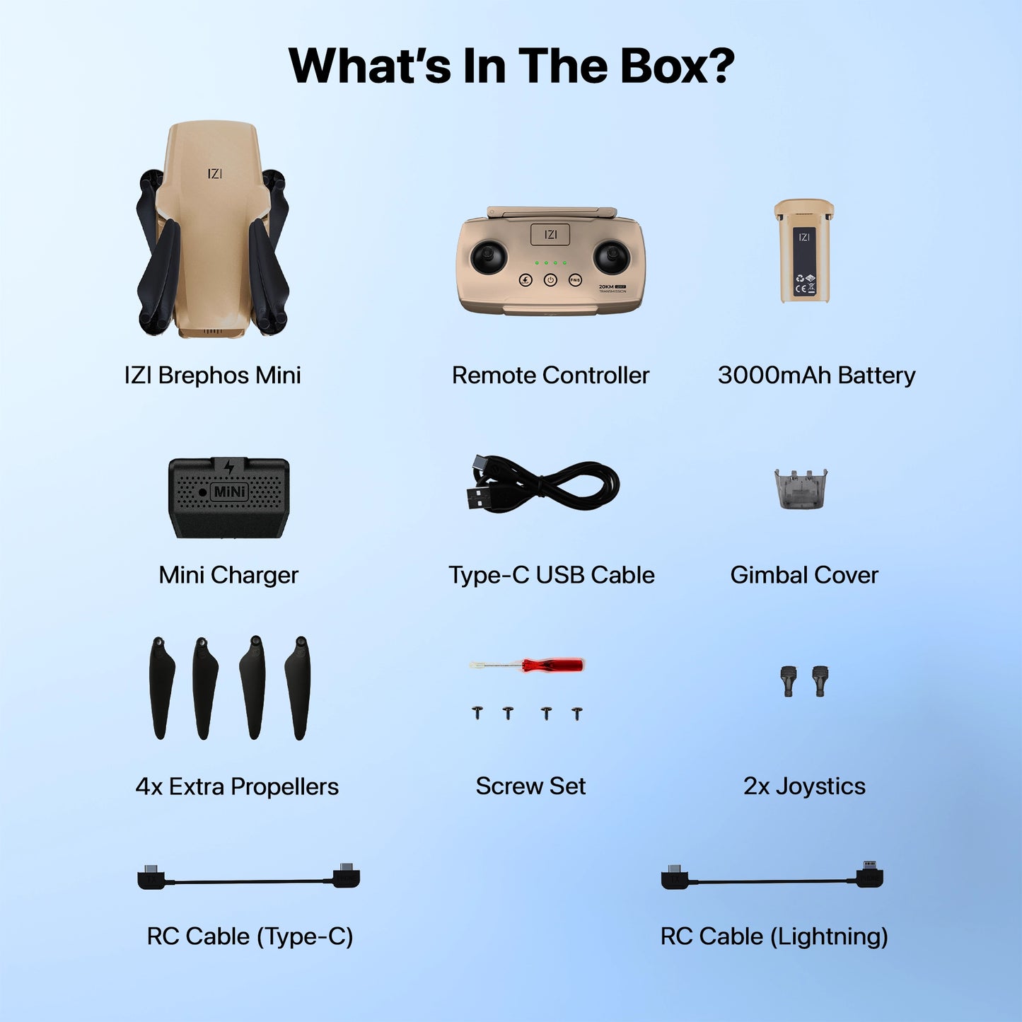 IZI Brephos Mini Drone With 4K Camera, 48MP Imaging, Starlight Vision, 3-Axis Stabilizer, 3000mAh Long Flight, <249g Featherweight, 20km Range