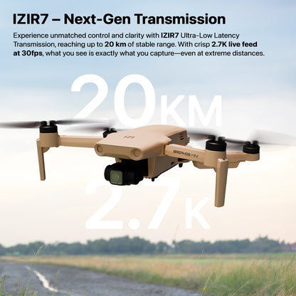 IZI Brephos Mini Drone With 4K Camera, 48MP Imaging, Starlight Vision, 3-Axis Stabilizer, 3000mAh Long Flight, <249g Featherweight, 20km Range