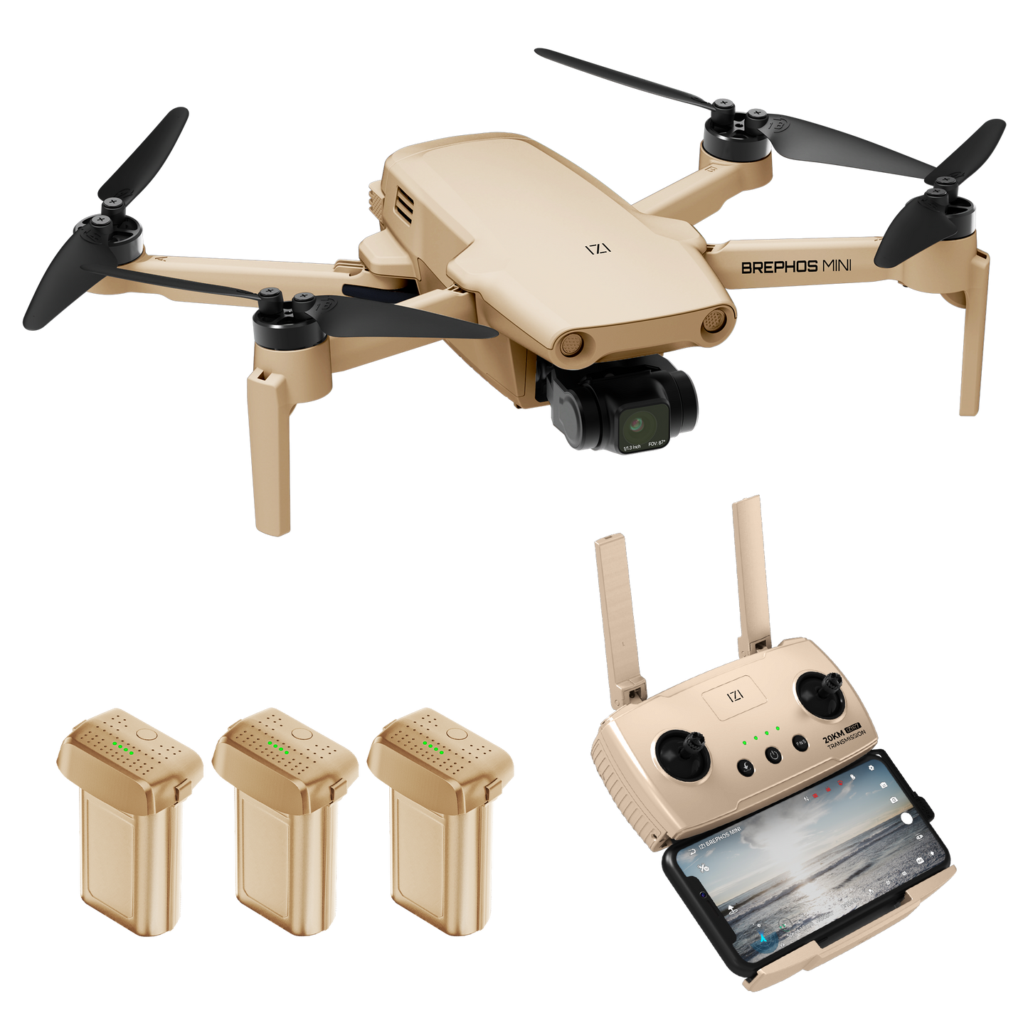 IZI Brephos Fly More Combo Mini Drone – Premium Drone with Camera 4K Professional, 48MP Imaging, Starlight Vision, 3-Axis Stabilizer, 3000mAh Long Flight, <249g Featherweight, 20km Range