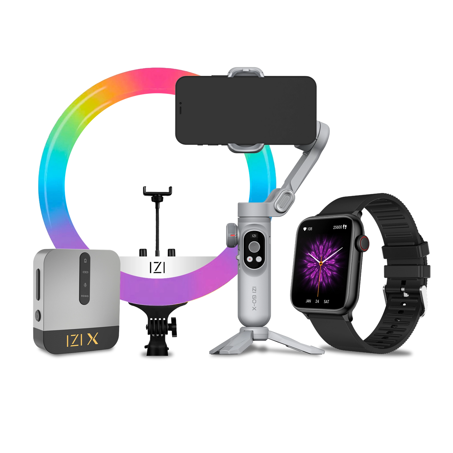 GOX Mobile Gimbal Combo | Includes Wireless Mic + Ring Light + Prime Plus – Ultimate Creator Kit
