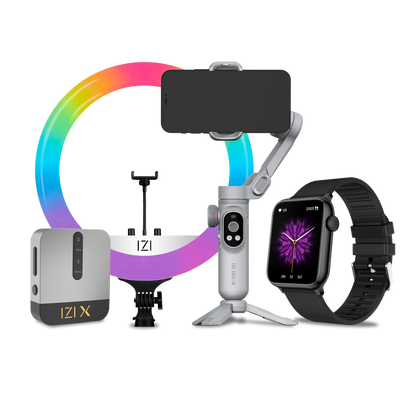 GOX Mobile Gimbal Combo | Includes Wireless Mic + Ring Light + Prime Plus – Ultimate Creator Kit