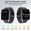 IZI Smart Calling Fitness Smartwatch | Ultra 3D Full Touch HD | Health Suite and Sports Tracking Mode | AI Voice Assistant | 200+ Watch Faces (Square + Black Metal)
