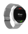 IZI Smart Plus Calling Fitness GPS Trajectory NFC Watch | Retina HD Frameless 4D Display | Health Suite & Sports Tracking | AI Voice Assistant | 200+ Watch Faces (Round + Grey Metal)