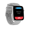 IZI Smart Calling Fitness Smartwatch | Ultra 3D Full Touch HD | Health Suite and Sports Tracking Mode | AI Voice Assistant | 200+ Watch Faces (Square + Grey Silicone) - IZI