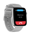 IZI Smart Calling Fitness Smartwatch | Ultra 3D Full Touch HD | Health Suite and Sports Tracking Mode | AI Voice Assistant | 200+ Watch Faces (Square + Grey Silicone)