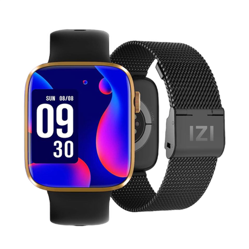 IZI Smart Pro 1.92"Retina Display Bluetooth Calling SmartWatch, Always on Display, AI Voice Assistant, Activity Tracker, ECG, SPO2, BP, 500+ WatchFaces, 5 Days Battery, 2 Premium Straps - IZI