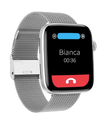 IZI Smart Calling Fitness Smartwatch | Ultra 3D Full Touch HD | Health Suite and Sports Tracking Mode | AI Voice Assistant | 200+ Watch Faces (Square + Grey Metal)